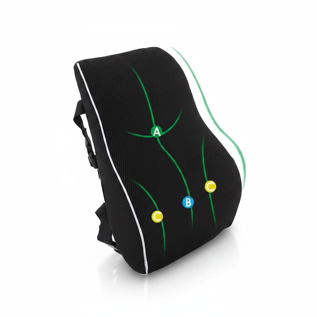 Ergonomic Memory Foam Lumbar Support Back Cushion
